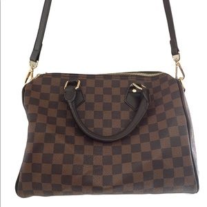 Brown checkered crossbody bag